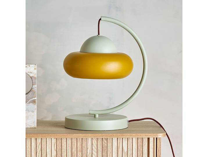 Bubble Tischleuchte, Metall, gelb, natur - BLOOMINGVILLE - Wohnzimmer - Einflammig