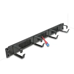 DELOCK 19" Kabelmanagement Bürstenleiste 4 Bügel 1 HE schw.