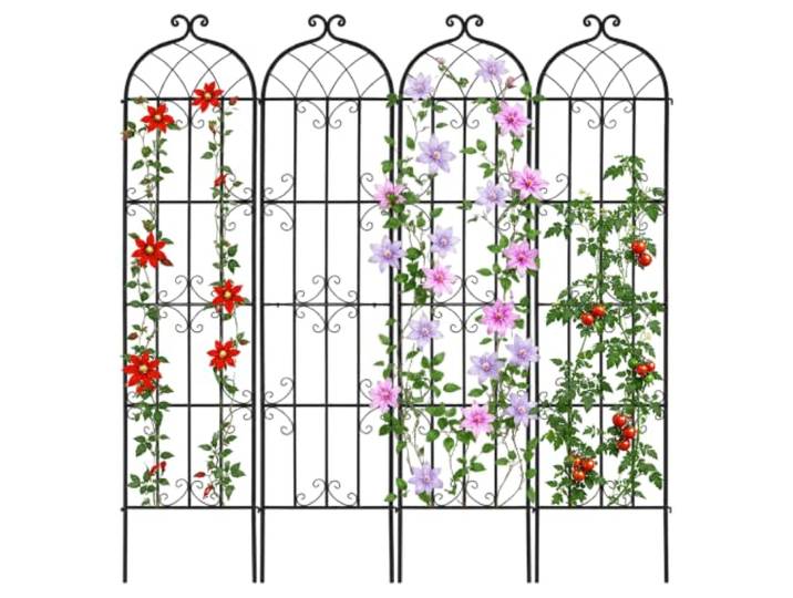 VEVOR Lot de 4 treillis de jardin pour plantes grimpantes\, 221 x 50\,8 cm\, treillis décoratif en métal antirouille pour plantes grimpantes\, concombres de roses grimpantes\, treillis décoratif pour cours