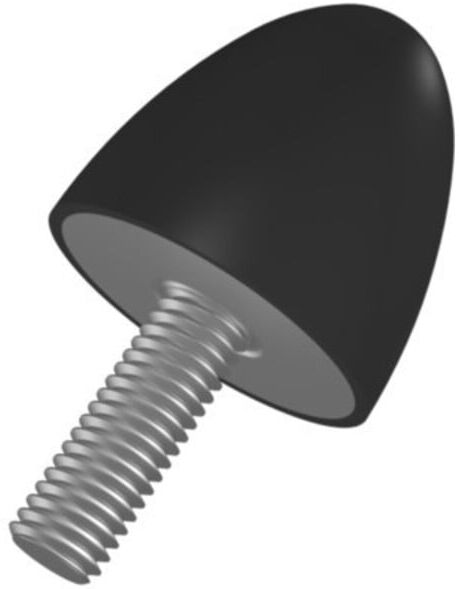 Gummi-Metall-Puffer parabelförmig Typ D D15xH15 M4x12 NR57 ; elko