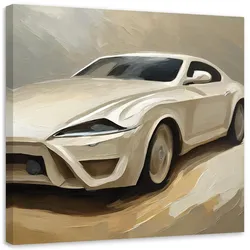 LEINWANDBILD Beigefarbener Sportwagen 40x40cm