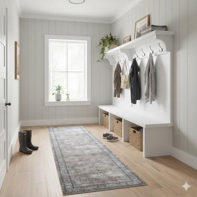 Amer Rugs Alaska Machine-Washable Vintage Medallion Runner Area Rug