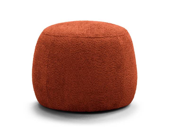 Polsterhocker LOVELOCK 59 x 45 x 59cm Rot/Karminrot Bouclé Stoff Cady: Rostrot