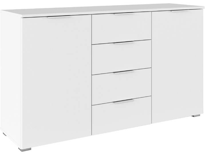 Kombikommode GOODPRODUCT Sideboard Schubladenkommode AGORDO mit Dekor- oder Hochglanzfront , weiss (alpinweiß), B:120cm H:81cm T:42cm, Holzwerkstoff, Sideboards, Kombikommode, vier grosse Schubladen, mit insgesamt 4 Einlegeböden MADE IN GERMANY