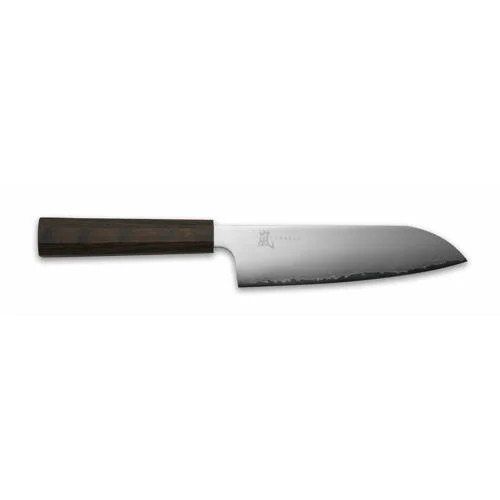 Yaxell Santoku Mes Hana 16,5 cm - 3-laags RVS - Donkerbruin Pakkahouten heft