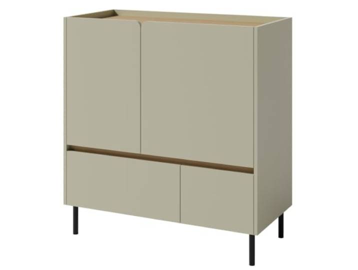 Kommode LICO mit 2 Schubladen, 2 Türen & 2 Regalböden, 95x40x105 Eukalyptus Für Jugendzimmer, Für Schlafzimmer, Moderne Farben