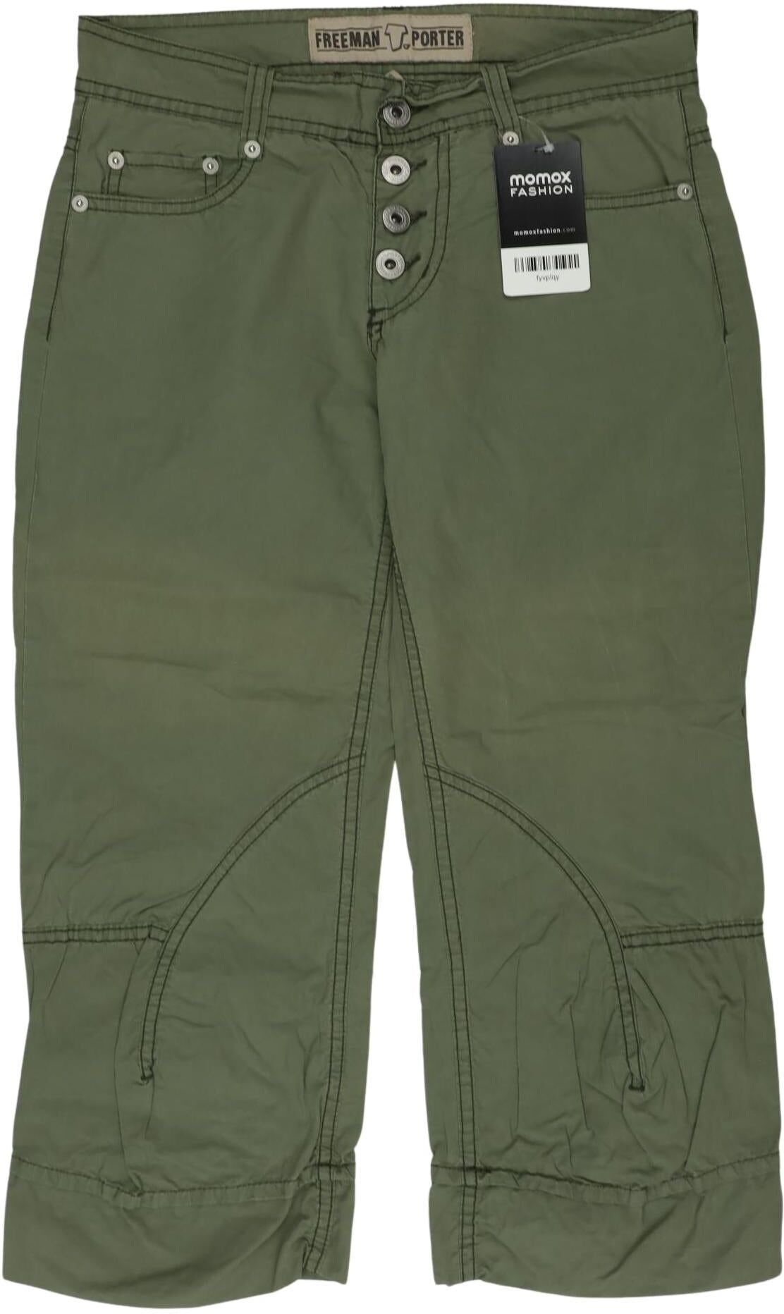 Freeman T. Porter Damen Stoffhose, Grün, Gr. W26, Baumwolle - Second Hand