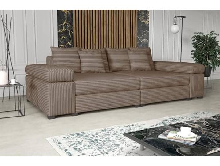 Fun Möbel Big Sofa Couchgarnitur Megasofa Riesensofa Arezzo in Stoff Tilia (Milchkaffee)
