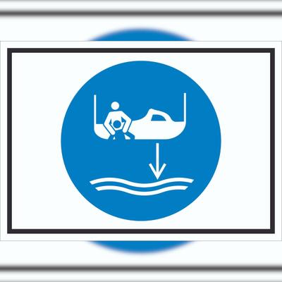 HB-Druck Bereitschaftsboot fieren beim Aussetzvorgang Symbol Schild A0 (841x1189mm)