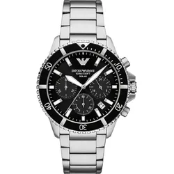 Emporio Armani SOLAR / Chronograph World Explorer AR11739 - schwarz,silberfarben - 43mm