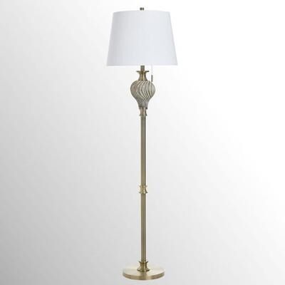 Stylecraft Home Collection-Ds Valenza Floor Lamp , Ivory/Gold