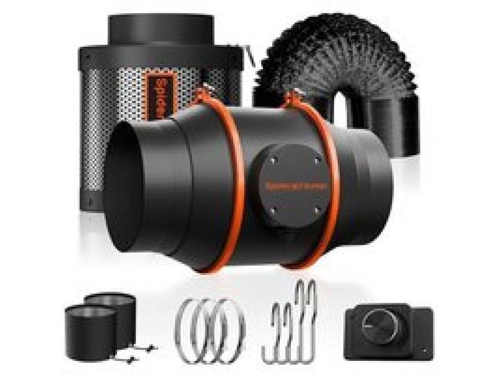 Spider Farmer 6 Ventilateur en ligne avec contrôleur de vitesse Ventilateur déchappement 402CFM (contrôleur GGS contrôlable)