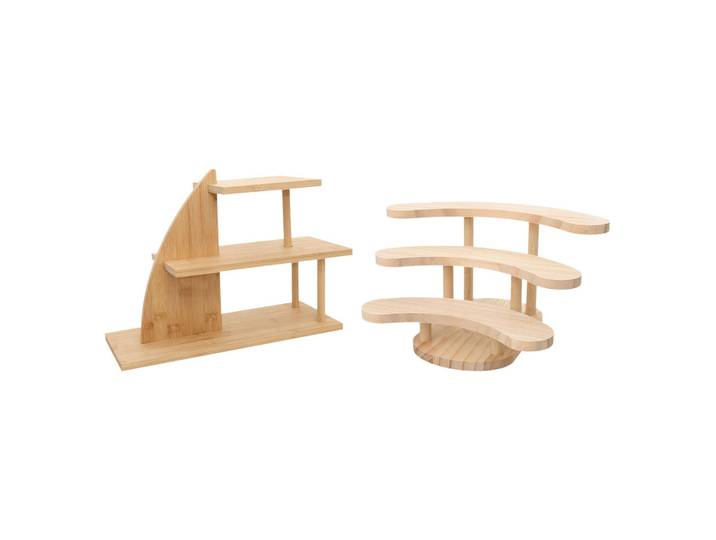 Support de rangement de bureau, étagère à épices en bois, présentoir à échelle moderne à plusieurs niveaux pour Figurines, Cupcakes, parfums, pots de bureau