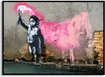 Inspire Picks Banksy Style Graffiti Canvas Print Modern Urban Street Art Wall Poster Frameless 04 30x40cm