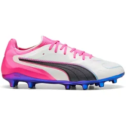Puma Fußballschuhe King 20 Ultimate FG/AG, White-Poison Pink-Bright Aqua - weiß/pink / 40