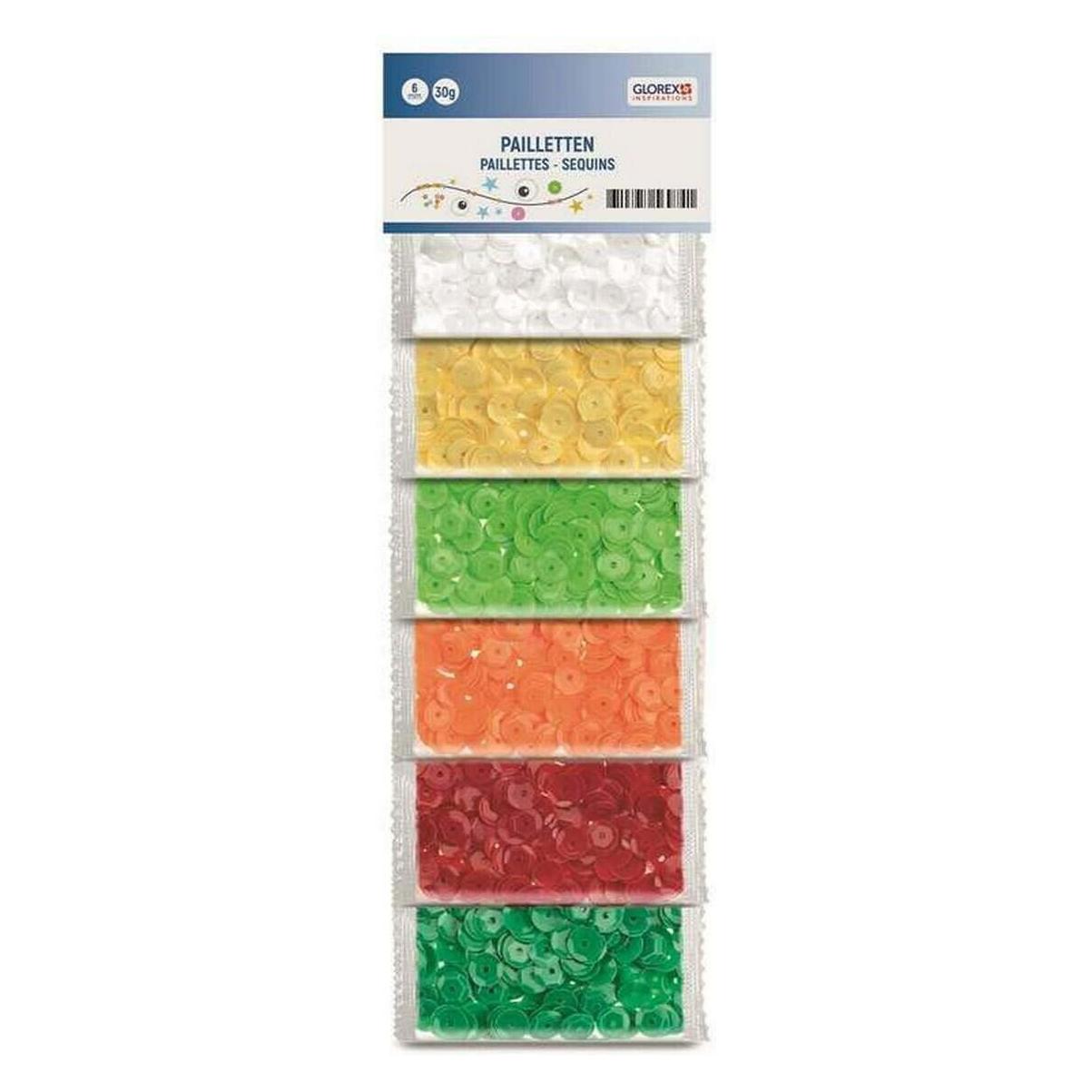 Glorex Pailletten, 6mm, 6Fb., 30g (1 Stk.) (61630180)