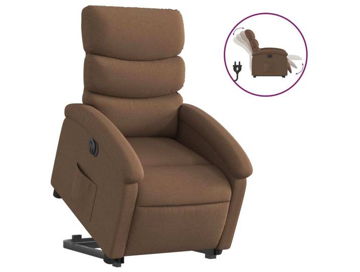 vidaXL Fauteuil relax releveur électrique brun Tissu