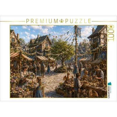 CALVENDO Puzzle Der Marktplatz von Caelora | 1000 Teile Lege-Größe 64 × 48 cm Foto-Puzzle für glückliche Stunden