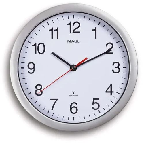 Maul Wanduhr/Funkuhr run, Durchmesser: 250 mm, silber