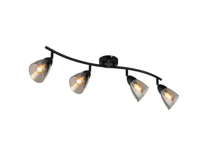 Globo Strahler Paula, Grau, Schwarz, Metall, Glas, 10x21x70 cm, verstellbare Arme, verstellbare Spotlights, Lampen & Leuchten, Innenbeleuchtung, Spots & Strahler, Deckenspots