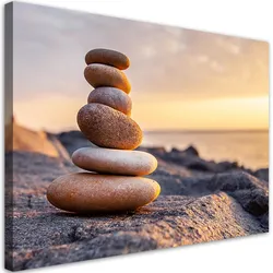 WANDBILD steine zen strand meer