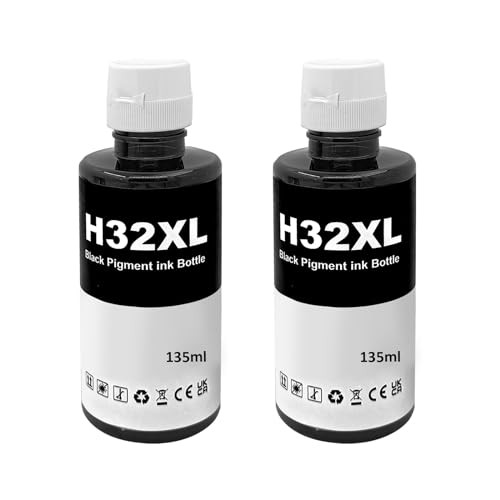 LAIPENG 32XL inktpatronen compatibel met HP Smart Tank 315, 319, 455, 515, 516, 530, 555, 558, 559, 570, 655, 670, 790, 5105, 7005, 7006, 7305, 7306, 7605, 415, 419 - 2x Zwart