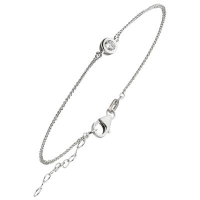 Armband JOBO "Armband mit Zirkonia", silber (silber 925, weiß), Armbänder, Damen, 19cm, Silber 925 (Sterlingsilber), Armband, 925 Silber 19 cm