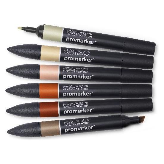 Winsor & Newton Promarker set, earth tones 6pcs (6x) (0290160)