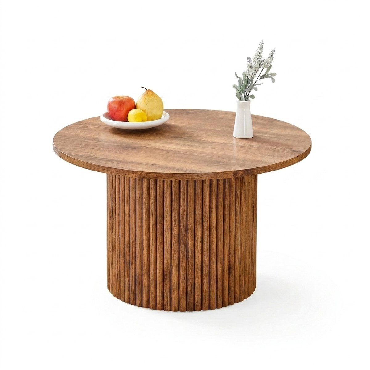 Archi Ronde salontafel - Scandinavisch design - MDF met walnoot houtlook - Diameter: 70 cm
