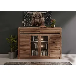 Highboard Wildeiche / Zerreiche 155x43x115 braun geölt MONTREUX #353