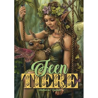 Feen Tiere Malbuch für Erwachsene, Taschenbuch von Monsoon Publishing,Musterstück Grafik, Epubli, 978-3-7584-9113-9