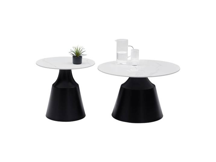 Couchtisch Noah Schwarz/Weiß, 2er Set
