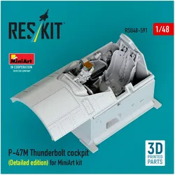 ResKit P-47M Thunderbolt cockpit (Detailed edition) for MiniArt kit (3D Printed)