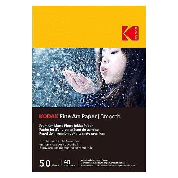 Kodak Fine Art Paper 230g Matte Coated Smooth 4/6x50 (230 g/m², 10x15 cm, A6, 50 Stk.) (9891093)