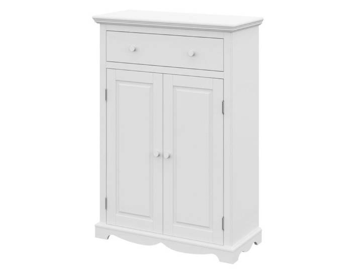 Buffet Le Parisien Charme Blanc 2 Portes 1 Tiroir 2 Tablettes 94 x 134 x 42 cm - L 94 x l 42 x H 134 cm