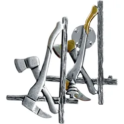 Pin "HOLZER" silber