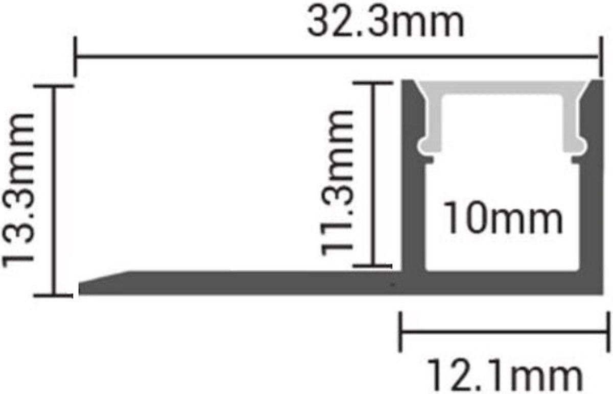 SILUMEN Inbouw aluminium profiel voor LED-strip, Zilver, 2m
