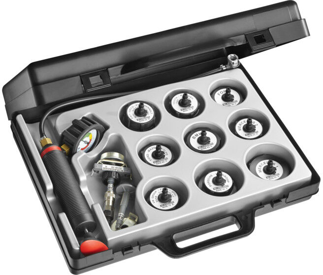 Testeur d'étanchéité Facom pour système de refroidissement, jeu d'adaptateurs dans un coffret plastique, 15 pcs. (920B)