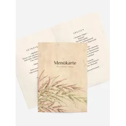 Menükarten Hochzeit selbst gestalten mit Spruch und Fotos im Onlinedesigner bei Meine-Kartenmanufaktur.de