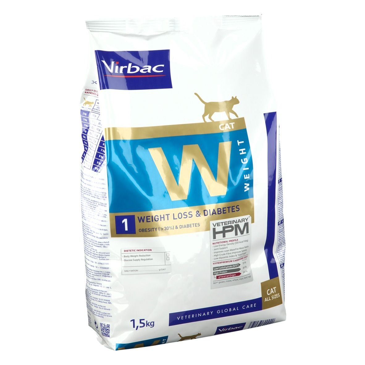 Veterinary HPM CAT Weight 1 Loss & Diabetes - Croquette, aliment complet pour chat 1500 g Sonstige