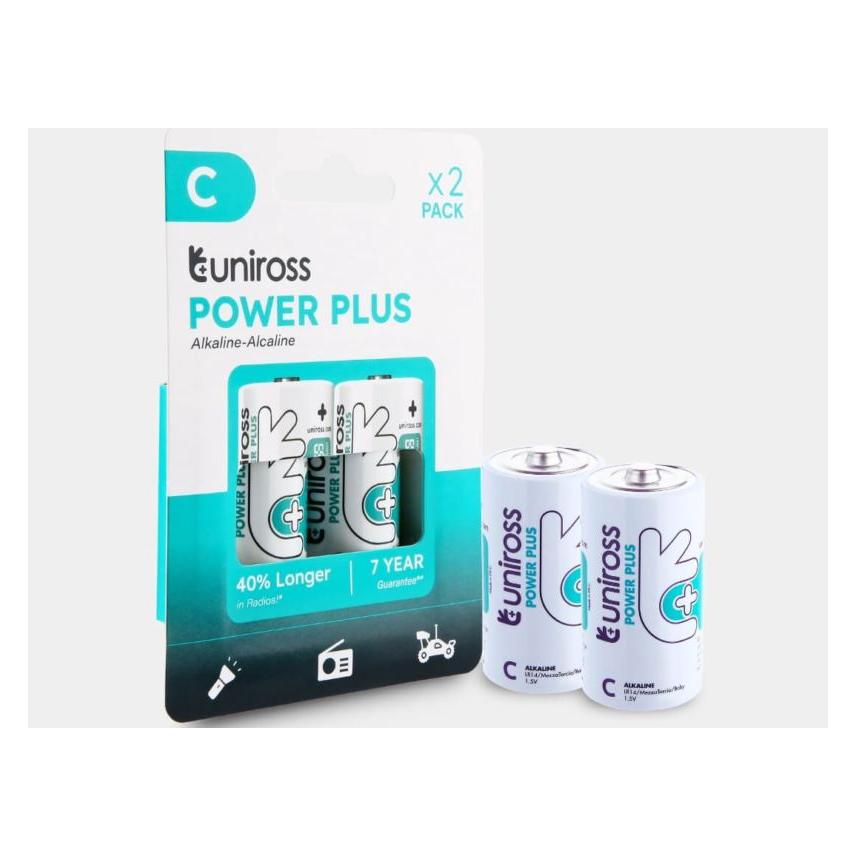 Uniross Power Plus Alkaline C/LR14 1.5V - PK2 (2 Stk., C, 7000 mAh) (UPPCPK2)