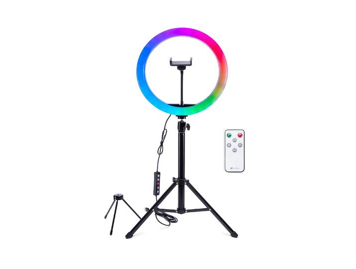 LED Scheinwerfer RIO Ring Light RL12 , schwarz, B:30cm H:164cm, Leuchten, LED Scheinwerfer