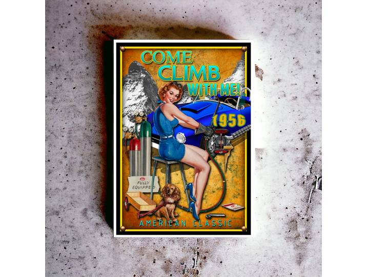 Plaque publicitaire Rectangulaire Come Climb