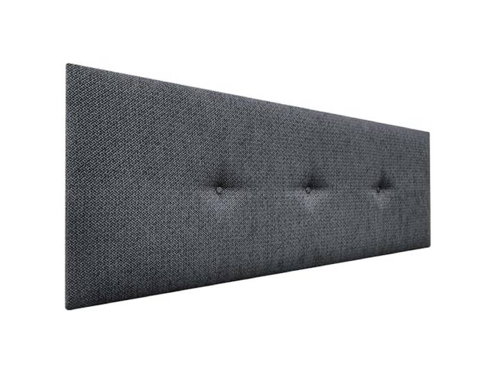 DHOME Gepolstertes Kopfteil aus Luxuriösem Glattem Stoff mit Knöpfen Kopfteil für Bett Gepolstert Luxusausführung (Silver Ebony, 135x60cm)