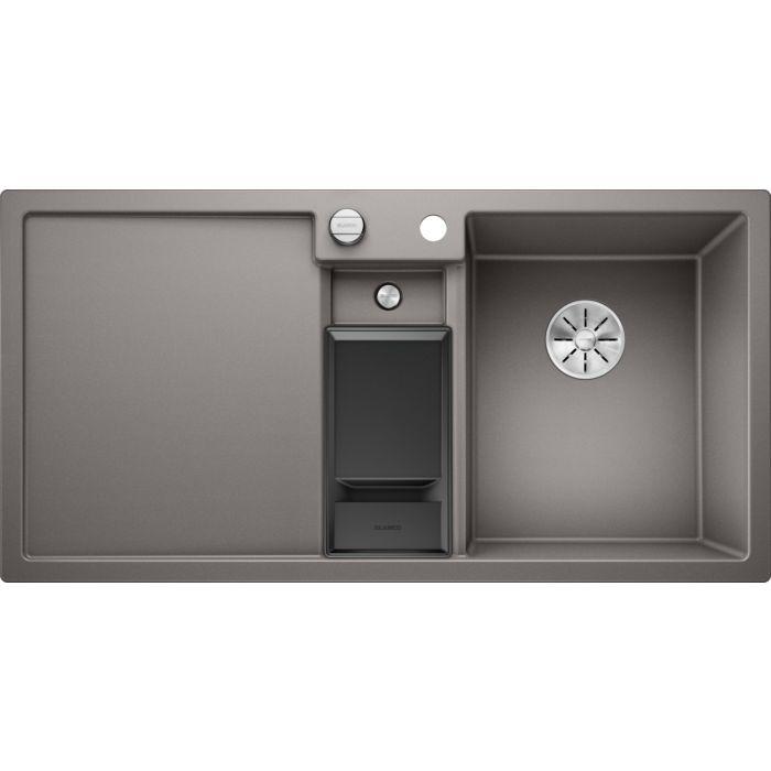 Blanco Collectis 6 S Silgranit Spüle 523346 100x51 cm, alumetallic, Becken rechts, mit Ablauffernbedienung/Zubehör