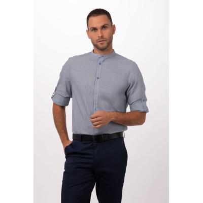 Chef Works® Herren Stehkragenshirt VERISMO, Blue, Größe 4XL