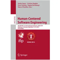 Human-Centered Software Engineering, Fachbücher von Stefan Sauer, Peter Forbrig, Regina Bernhaupt, Marco Winckler, Cristian Bogdan
