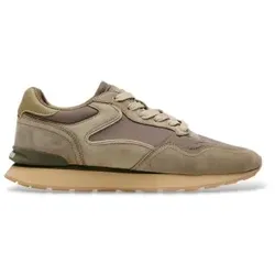 HOFF für Herren. 22602418 Leder Turnschuhe City Retro braun grünlich braun (40), Wohnung, Wildleder, Schnürsenkel, Lässig