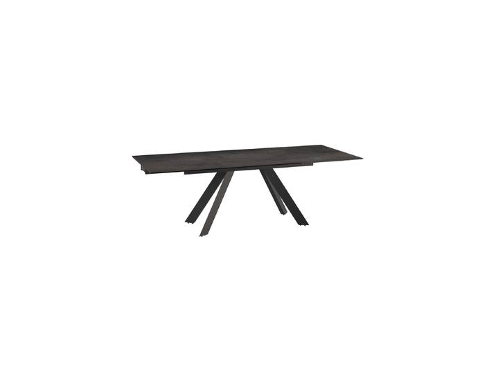 Ausziehbarer Designer Esstisch „Ontario“ mit Keramik-Tischplatte, verschiedene Grössen Dunkle Rostoptik Akante Design