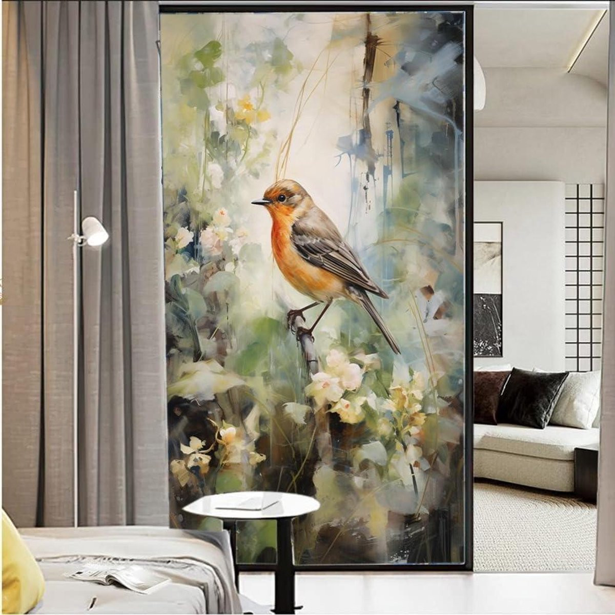 Decoratieve Raamfolie Stained Glass Stijl C voor Privacy met Statische Hechting - 80 x 120 cm